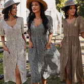 Trendy Floral Sexy Dress for Casual Vacation Style Women’s Clothing - Himpall